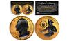 24K GOLD Plated 2-Sided 1976 Bicentennial Quarter with Black RUTHENIUM Highlights Obverse & Reverse