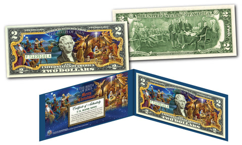 1882 Series James Madison $5,000 Gold Certificate designed on a New Modern Genuine U.S. $2 Bill