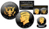 Black RUTHENIUM 2-SIDED 2018 Kennedy Half Dollar U.S. Coin with 24K Gold Clad JFK Portrait on Obverse & Reverse (P Mint)