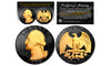 Black RUTHENIUM 2-Sided 1964 US Genuine Silver Quarter Coin with Genuine 24KT Gold 2-Sided Clad Highlights