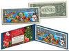 MERRY CHRISTMAS Keepsake Gift Colorized $1 Bill U.S. Legal Tender - SANTA & SNOWMAN