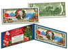 MERRY CHRISTMAS Keepsake Gift Colorized $2 Bill U.S. Legal Tender - SANTA & SLEIGH