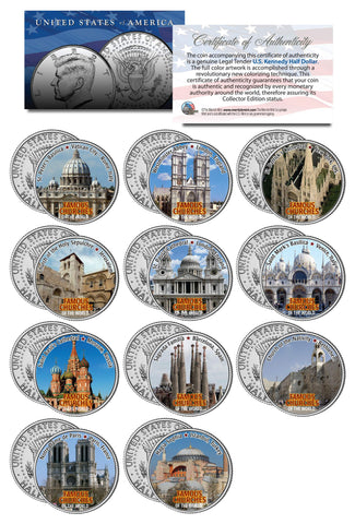 Historic American - LIGHTHOUSES - Colorized US Washington Crossing the Delaware Quarters 28-Coin Complete Set with Museum Display Box