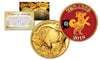 2018 Chinese New Year * YEAR OF THE DOG * 24 Karat Gold Plated $50 American Gold Buffalo Indian Tribute Coin