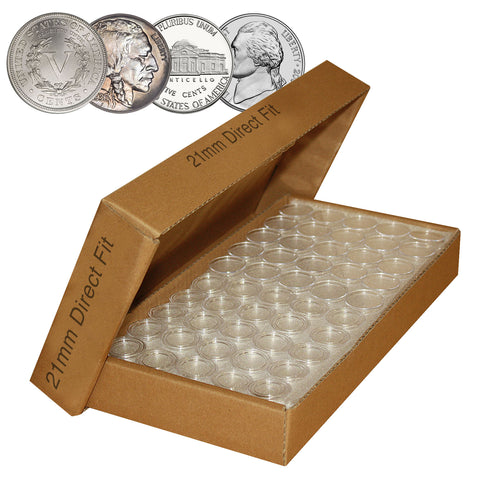 PENNY Direct-Fit Airtight 19mm Coin Capsule Holders For PENNIES (QTY: 25)