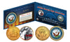 NAVY Armed Forces Coin Collection Genuine Legal Tender JFK Kennedy Half Dollars 2-Coin Set