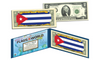 CUBA - Official Flags of the World Genuine Legal Tender U.S. $2 Two-Dollar Bill Currency Bank Note