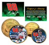 DALE EARNHARDT JR - National Guard - North Carolina Quarter & JFK Half Dollar US 2-Coin Set 24K Gold Plated - Officially Licensed
