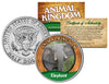 ELEPHANT - Animal Kingdom Series - JFK Kennedy Half Dollar U.S. Colorized Coin