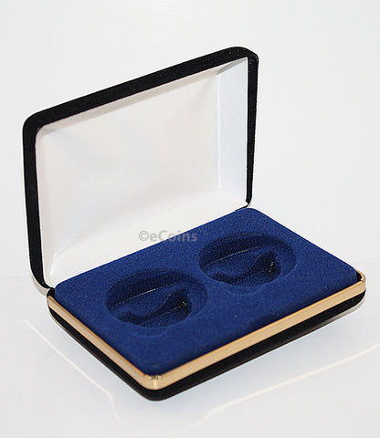 thumbnail image 2 of Lot Of 5 Black Felt Coin Display Metal Boxes – Holds 3 Ike Or Silver Eagle – SQ 2 of 3