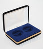 Black/Blue Felt COIN DISPLAY GIFT METAL BOX holds 2-IKE or Silver Eagle ASE