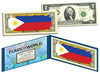 PHILIPPINES - Official Flags of the World Genuine Legal Tender U.S. $2 Two-Dollar Bill Currency Bank Note