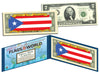 PUERTO RICO - Official Flags of the World Genuine Legal Tender U.S. $2 Two-Dollar Bill Currency Bank Note