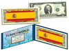 SPAIN - Official Flags of the World Genuine Legal Tender U.S. $2 Two-Dollar Bill Currency Bank Note