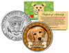 GOLDEN RETRIEVER Dog JFK Kennedy Half Dollar U.S. Colorized Coin