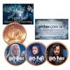 Harry Potter DEATHLY HALLOWS Colorized British Halfpenny 3-Coin Set (Set 5 of 6) - Officially Licensed