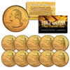 2008 Hawaii State Quarters U.S. Mint BU Coins 24K GOLD PLATED (Quantity 10)
