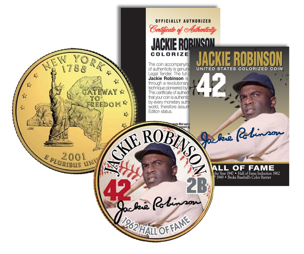 JACKIE ROBINSON - Hall of Fame - Legends Colorized New York State Quar –  Merrick Mint