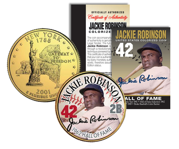 JACKIE ROBINSON Baseball Legends JFK Kennedy Half Dollar 24K Gold