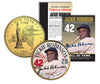 JACKIE ROBINSON - Hall of Fame - Legends Colorized New York State Quarter 24K Gold Plated Coin