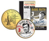 BABE RUTH - Hall of Fame - Legends Colorized New York State Quarter 24K Gold Plated Coin