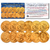 EISENHOWER IKE DOLLARS 24K Gold Clad 6-COIN SET Complete Set of all 6 Years 1971-1978 with COA