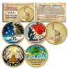 Set of ALL 4 American Innovation COLORIZED 2019 Statehood $1 Dollar Uncirculated Coins - DELAWARE , PENNSYLVANIA, NEW JERSEY & GEORGIA