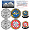 COAST GUARD & USCG INTELLIGENCE Branch JFK Half Dollar Armed Forces Military 2-Coin U.S. Set