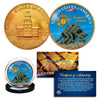 IWO JIMA - US Marines - 24K Gold Plated 1976 Bicentennial JFK Half Dollar US Coin