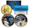 DEREK JETER Yankee Stadium Farewell New York State Quarters US 2-Coin Set 24K Gold Plated