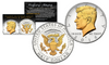 2016 JFK Kennedy Half Dollar U.S. Coin Uncirculated with SELECT 24KT Gold Gilded Highlights on Both Sides * D MINT *