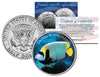 EMPEROR ANGELFISH - Tropical Fish Series - JFK Kennedy Half Dollar U.S. Colorized Coin