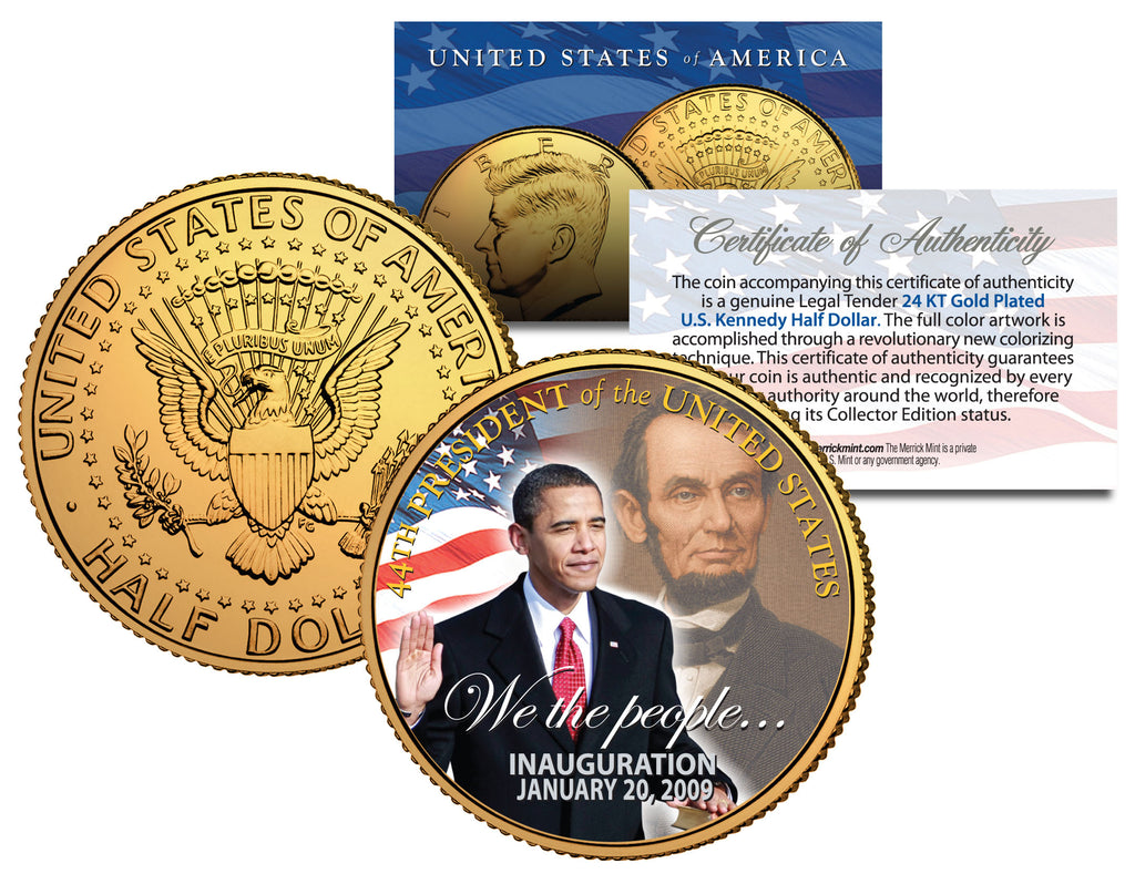 BARACK OBAMA with Abraham Lincoln Inauguration 2009 JFK Half