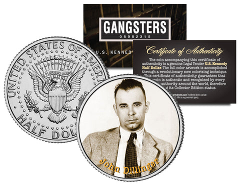 CHARLES LUCKY LUCIANO Gangsters JFK Kennedy Half Dollar US Colorized Coin