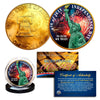 INDEPENDENCE DAY 4th of July Colorized 1976 IKE Eisenhower Dollar U.S. Coin 24K Gold Plated