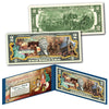 Independence Day 4th of July Genuine U.S. $2 Bill - Statue of Liberty / Liberty Bell / Spirit of ‘76 Drummers / Independence Hall