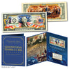 July 4th Independence Day 2-Sided Colorized Genuine Legal Tender U.S. $2 Bill in Large Collectors Folio Display