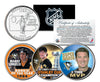 MARIO LEMIEUX - ROY - Champion - MVP - Colorized Pennsylvania State Quarter US 3-Coin Set - Officially Licensed