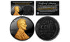 Black RUTHENIUM 1943 Genuine Steel Wartime Wheat Penny U.S. Coin with 24K Clad Lincoln Portrait