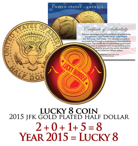 2016 JFK Kennedy Half Dollar U.S. Coin Uncirculated with SELECT 24KT Gold Gilded Highlights on Both Sides * D MINT *