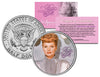 Lucille Ball - I Love Lucy Color Portrait - JFK Kennedy Half Dollar US Coin - Officially Licensed