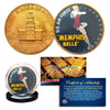 1976 Bicentennial JFK Kennedy Half Dollar - WW II MEMPHIS BELLE - 24K Gold Plated Coin