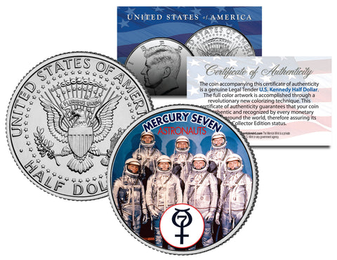 APOLLO 16 XVI SPACE MISSION Colorized 2-Coin Set U.S. Florida Quarter & JFK Half Dollar - NASA ASTRONAUTS