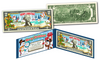 SNOWMAN - MERRY CHRISTMAS XMAS Holiday Colorized Legal Tender U.S. $2 Bill with Certificate and Folio