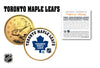 TORONTO MAPLE LEAFS NHL Hockey 24K Gold Plated Canadian Quarter Colorized Coin - Officially Licensed