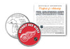 DETROIT RED WINGS NHL Hockey Michigan Statehood Quarter U.S. Colorized Coin - Officially Licensed