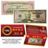 2019 CNY Chinese YEAR of the PIG Lucky Money S/N 88 U.S. $50 Bill w/ Red Folder