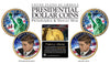 Colorized 2-sided JOHN F KENNEDY 2015 Presidential $1 Dollar 2-Coin Set - P&D MINT