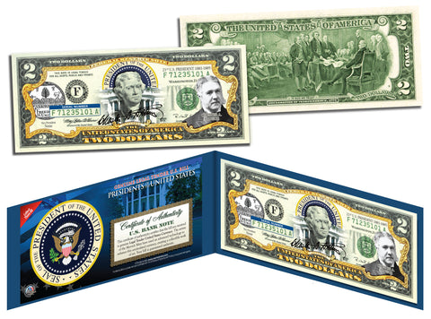 WILLIAM HENRY HARRISON * 9th U.S. President * Colorized Presidential $2 Bill U.S. Genuine Legal Tender