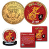 2020 Chinese New Year * YEAR OF THE RAT * 24K Gold Plated JFK Kennedy Half Dollar U.S. Coin